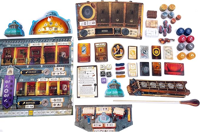 Luthier: The Art of The Instrument - Classical Music and History Themed Euro Board Game Bidding &amp Worker Placement 1 to 4 Players Ages 14 and up