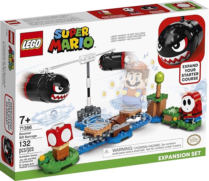 LEGO Super Mario Boomer Bill Barrage Expansion Set 71366 Building Kit Toy for Kids to Add to Their Super Mario Adventures with Mario Starter Course (71360) Playset (132 Pieces)