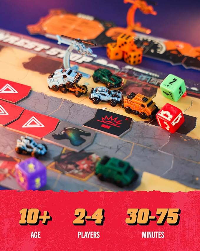 Restoration Games Thunder Road Vendetta - Racing and Strategy Board Game for Adults - Post-Apocalyptic Demolition Derby Racing Game - 2-4 Players - 30-75 Min Playtime - Ages 10+