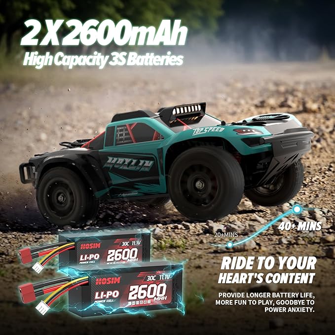 Hosim Brushless Fast RC Cars for Adults Max 50mph 1/14 RTR 3S Electric Power 4x4 RC Truck All Terrain Off Road RC Car Waterproof High Speed Hobby RC Remote Control Monster Trucks for Snow/Sand/Beach