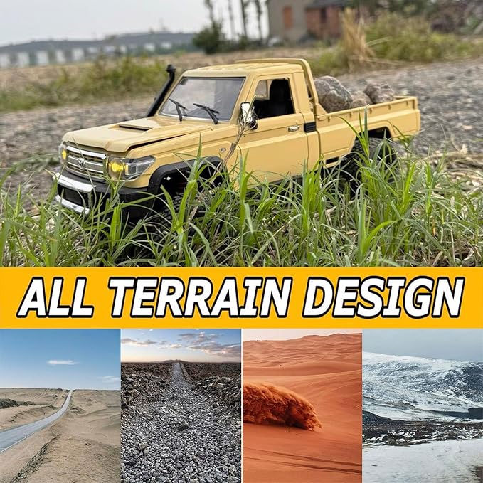 RC Crawler Remote Control Rock Crawler RC Truck 4x4 1/12 Scale Toyota Land Cruiser Off Road Pickup Proportional Steering 2 Speed RTR All Terrain 280 Motor 2 Batteries Hobby Car Adult MN82