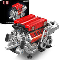 Mould King W16 Engine Building Blocks Set 10163 Combustion Engine Model That Runs Mini Engine Build Kit for Adults with Battery and Motor Engineering Construction STEM Toy (952 Pcs)