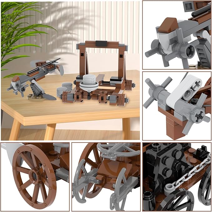 564Pcs Medieval Weapons Building Block Set Castle Defense MOC Bricks Pack Military Siege Equipment Parts Knights Battle Accessories.