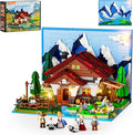 Farm Shepherd's-Cottage Lighting Building-Bricks-Set - Farm Life Sheep Stone House Collection LED Light Cottage Model Display Set 2265 Pcs for Adults