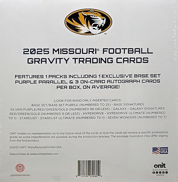 2025 Onit Gravity College Football Card Breaker Edition Box (Missouri Tigers)