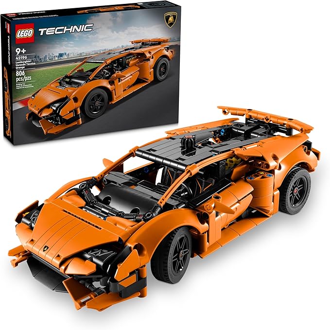 LEGO Technic Lamborghini Huracán Tecnica Orange Toy Cars - Building Toys for Boys &amp Girls Ages 9+ - Gift for Easter Basket - Kids Bedroom and Desk Decor - 42196