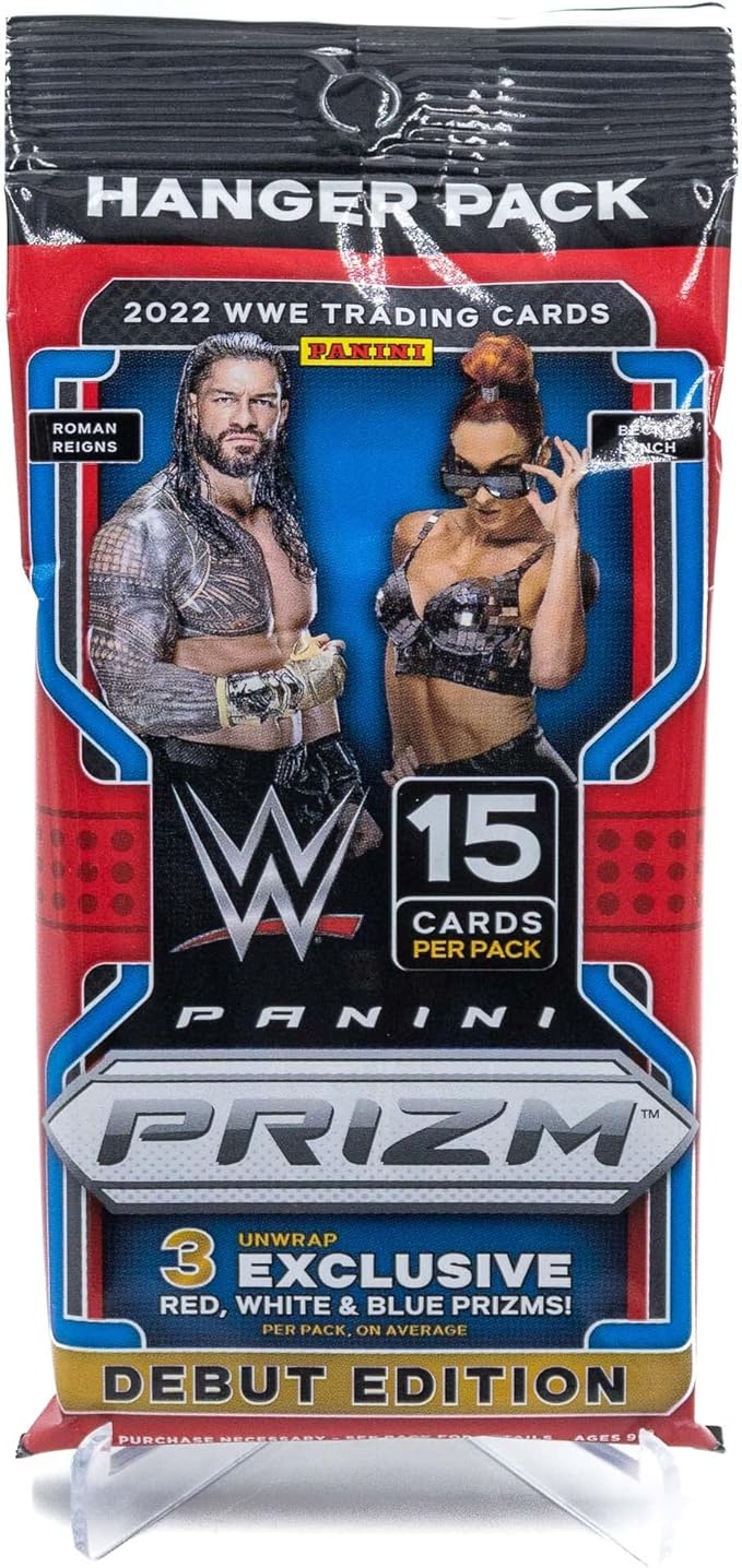 1-2022 WWE Panini Prizm Debut Edition Trading Cards Hanger Pack (15 Cards Per Pack)