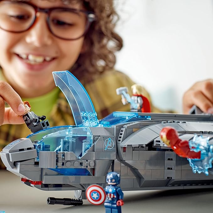 LEGO Marvel The Avengers Quinjet 76248 Spaceship Building Toy Set with Thor Iron Man Black Widow Loki and Captain America Minifigures Infinity Saga