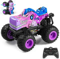 DYODYORC Remote Control Car 2.4Ghz All Terrain Monster Truck RC Truck with Music 3 Lighting Effects 360 Stunt Capable 2 Batteries Ready to Run Toy Gifts for Boys and Girls (Pink)