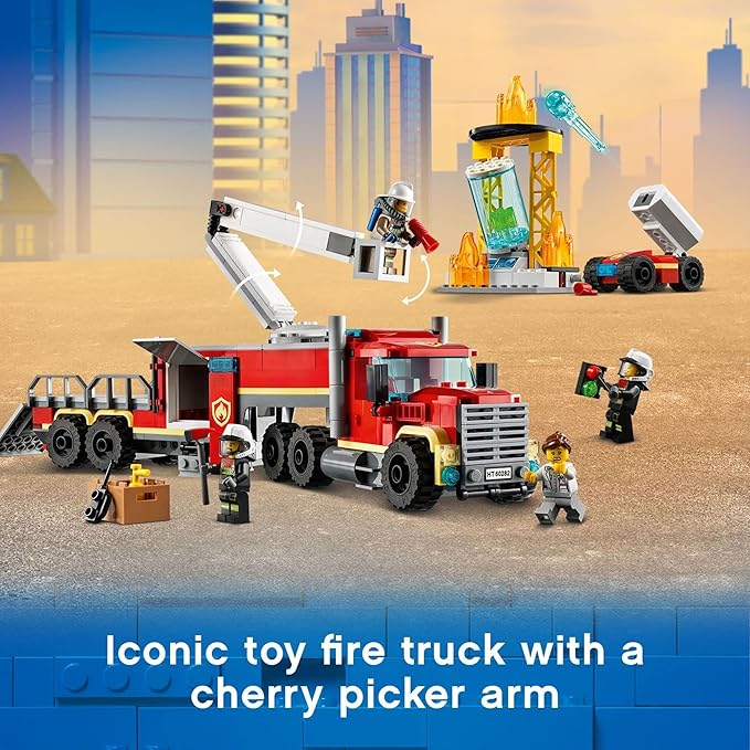 LEGO City Fire Command Unit 60282 Building Kit Fun Firefighter Toy Building Set for Kids New 2021 (380 Pieces)