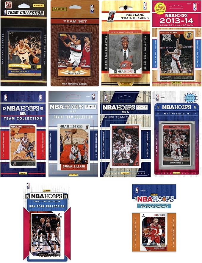 NBA Portland Trail Blazers 10 Different Licensed Trading Card Team Sets