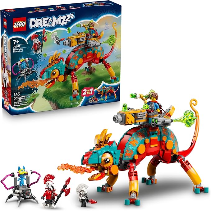 LEGO DREAMZzz Mateo’s Fire Chameleon Building Toy - Pretend Play Set for Kids Ages 7+ - Storytelling Toy for Boys &amp Girls - 2 Construction Modes for Pretend Play - Gift Idea for Birthdays - 71492