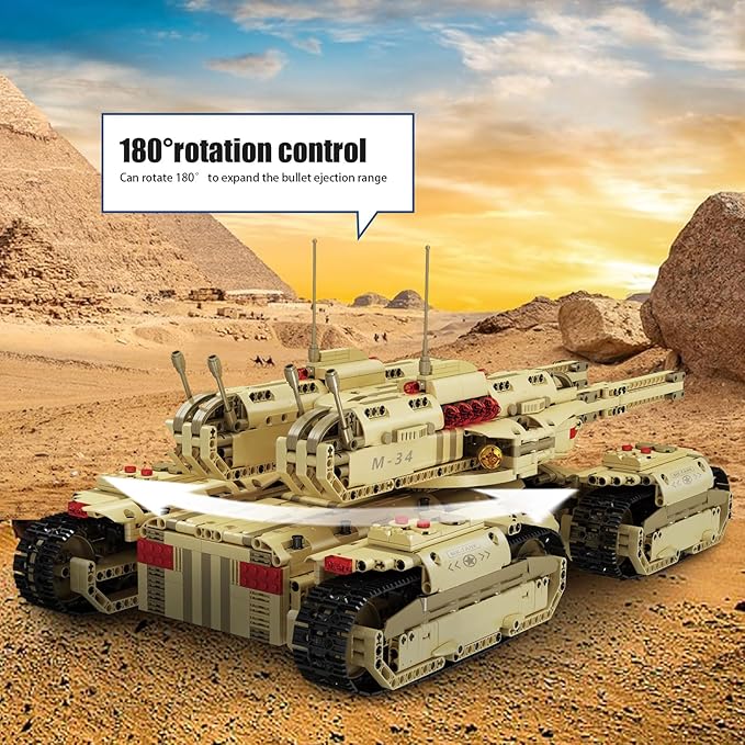 Mould King 20011 Technology MOC Building Block Tank Remote Control Rechargeable Military Mammoth Tank RC Tank Model Kits for Adult 3296 Pieces