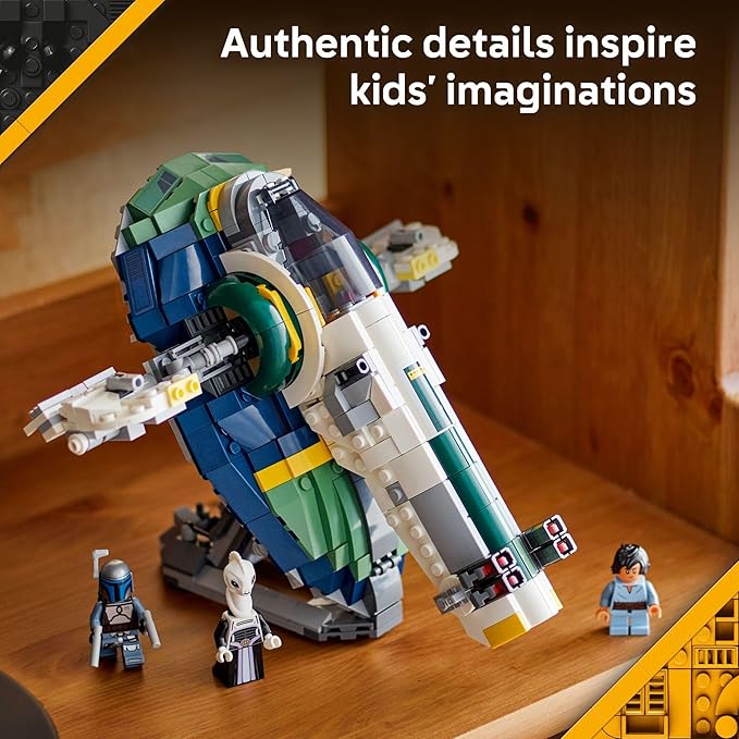 LEGO Star Wars: Attack of The Clones Jango Fett's Starship Building Toy - Pretend Play Set for Boys &amp Girls Ages 9+ - Gift for Birthdays - Collectible Model Kit &amp Kids Room Decor - 75433