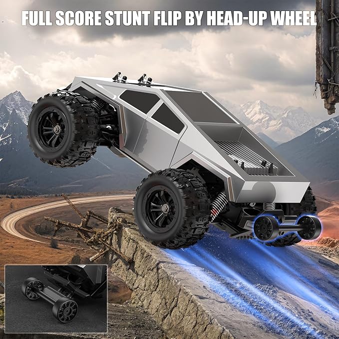 1/16 Brushless Fast RC Cars for Adult 35Mph High Speed Remote Control Car Cyber RC Truck 4x4 Monster Truck Toy 2.4GHz Remote All Terrain Off-Road Vehicle Colorful LED Light Kids Gift