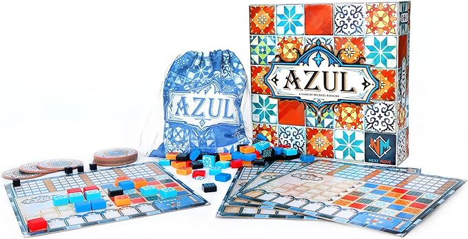 Azul Board Game - Award-Winning Tile-Placement Strategy Game Beautiful Mosaic Art Family Fun for Kids &amp Adults Ages 8+ 2-4 Players 30-45 Minute Playtime
