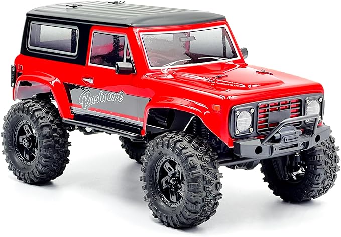 HOBBYPLUS CR-18P V3 Brushless Rushmore in Red - 1/18 Scale RC Truck Crawler with Off-Road RC Trucks Features Portal Axles &amp Metal Gears - Ready-to-Run 2S/3S LiPo Compatible (1810417-V3)