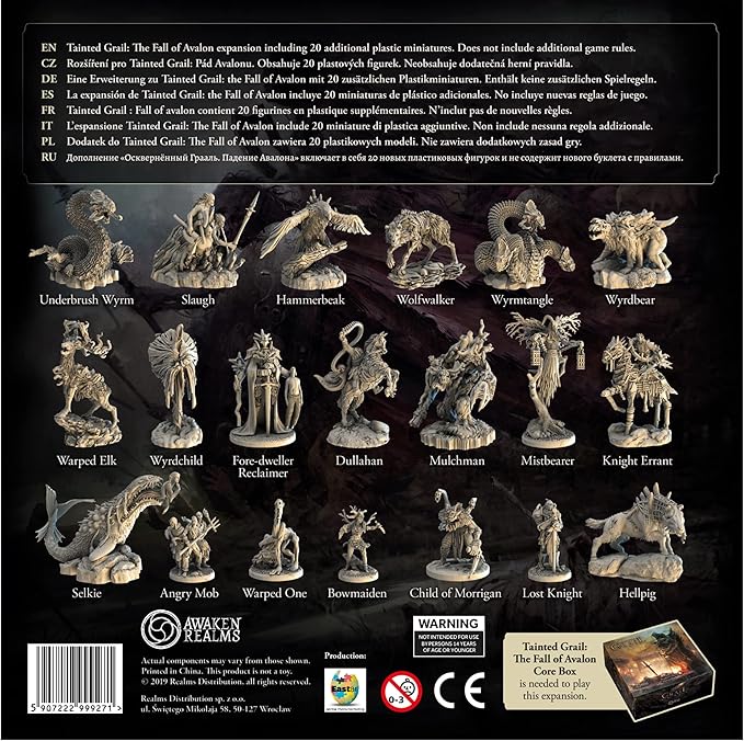 Tainted Grail The Fall of Avalon Monsters of Avalon MINIATURES UPGRADE - Enhance Your Gameplay with Detailed Miniatures! Ages 14+ 1-4 Players 2-3 Hour Playtime Made by Awaken Realms