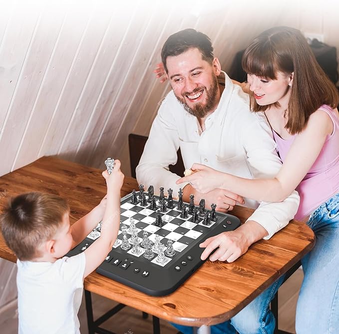 Electronic Chess Set Computer Chess Game Chess Set Board Game Electronic Chess Game for Beginners &amp Improving Chess Players Great Partner for Play and PracticeBuilt-in Battery