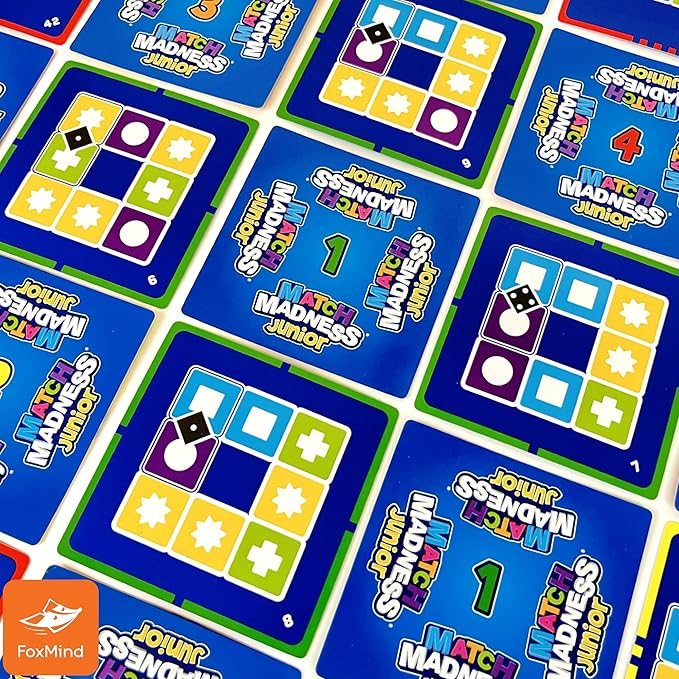 FoxMind Games: Match Madness Junior A Pattern Matching Puzzle Game Make The Match in a Flash Develops Visual Recognition and fine Motor Skills Play with up to 4 Players for Ages 4 and up