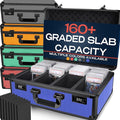 VALUN BLUE 160+ Slab Graded Card Storage Box (4 ROWS) Durable Sports PSA Card Storage Box - Organizer Slab for Your Collection - For Baseball Football TCG MTG Cards - Top Loader Design