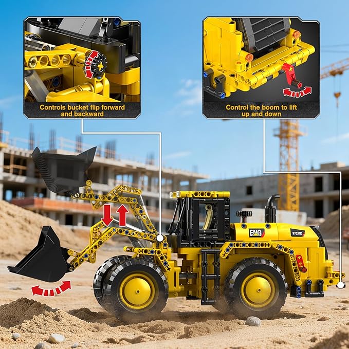 Mould King Technik Wheel Loader Builidng Sets 17084 MOC Construction for Adults Engineering Vehicle Model Kits with with Articulated Steering/Scoop (910PCS+)