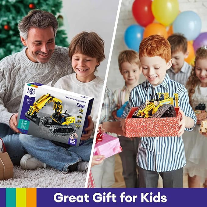 5 in 1 Building Toys STEM Robotics Kit 430 PCS Blocks RC Robot Erector Sets APP &amp Remote Control Excavator Science Kits for Kids Age 6 7 8 9 10 11 12-14 DIY Educational Gift for Boys &amp Girl