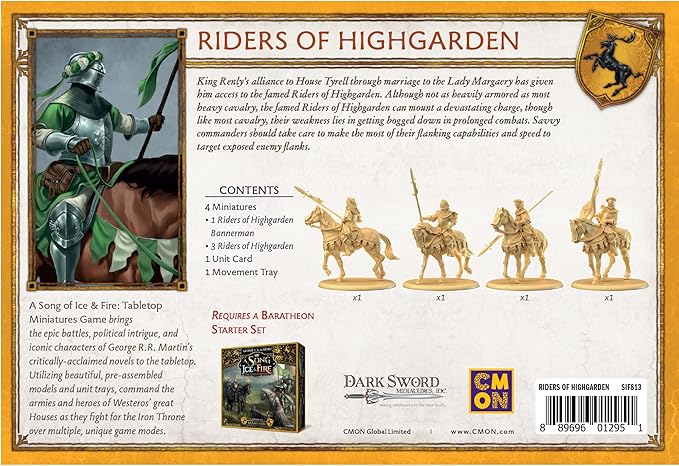 CMON A Song of Ice and Fire Tabletop Miniatures Game Riders of Highgarden Unit Box (Multilingual Edition) - Strategy Game for Adults Ages 14+ 2+ Players 45-60 Minute Playtime Made by CMON