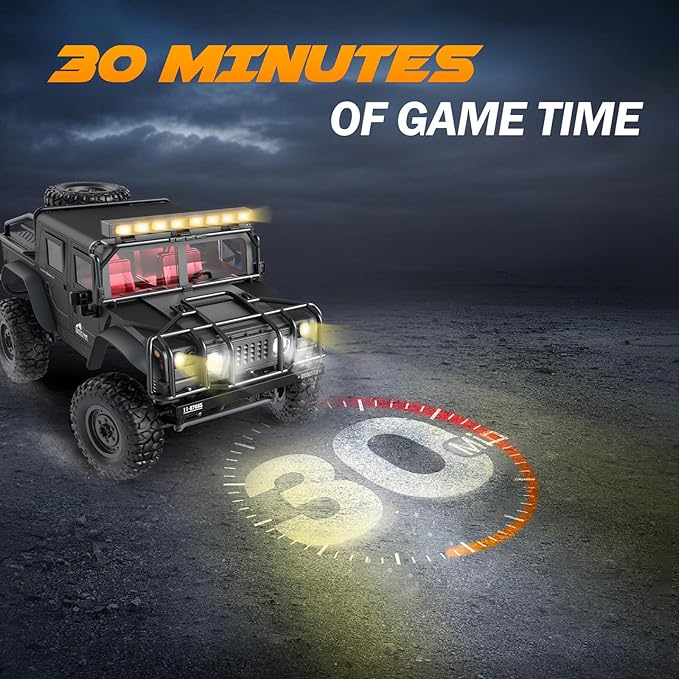 SIMREX 1:12 Scale All-Terrain Remote Control Car 4WD RC Cars with 2.4 GHz RC Climbing Truck IPX4 Waterproof Off-Road Vehicle with Two Rechargeable Batteries for Kids Teens Adults