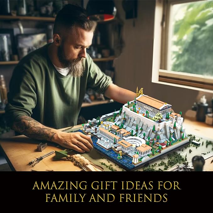 SpblastB Architecture Acropolis of Athens Building Blocks Set 1988 Pieces Landmark Collection City Building Kit Display Model Kit and Home Decor Gift Idea for Adults Architects