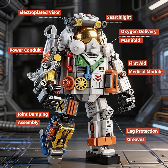 Space Astronaut Building Block Toy - Ideal Gift for 6-14 Year Old Children - 525pcs for Space Astronaut Building Block Sets