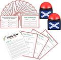 Syhood Christmas Friendly Feud Card Game with 2 Answer Buzzers Fun Xmas Family Trivia Quiz Party Game Night Activities for Adults Office Large Group and Team Building