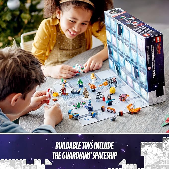 LEGO Marvel Studios’ Guardians of The Galaxy 2022 Advent Calendar 76231 Building Toy Set and Minifigures for Kids Boys and Girls Ages 6+ (268 Pieces)
