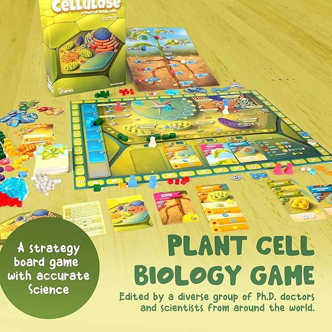 Cellulose: A Plant Cell Biology Game | Mensa Recommended Strategic &amp Entertaining Game to Learn Photosynthesis DNA &amp Biochemistry | Educational STEM Board Game for Families Students &amp Te