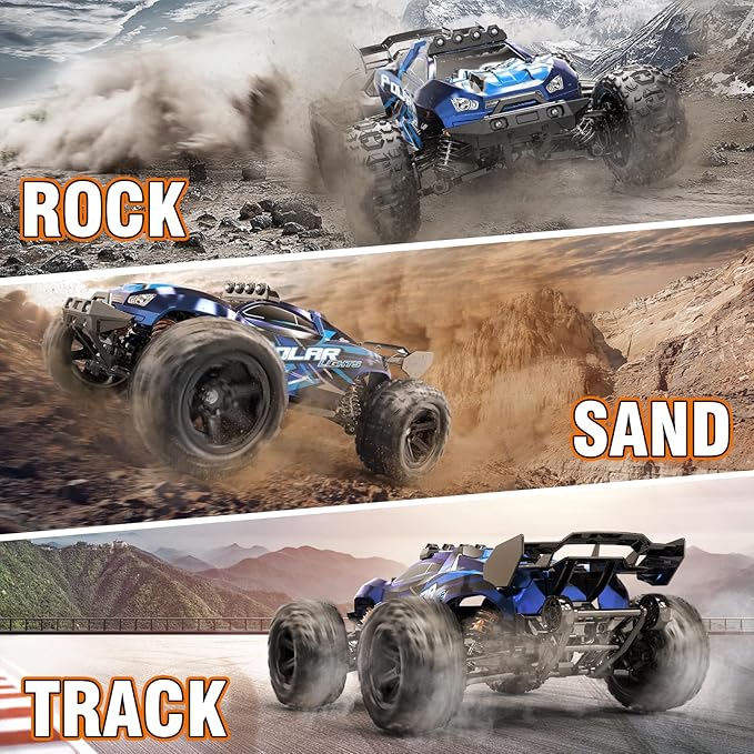 Rc Cars 1:14 All Terrain RC Car for Adults &amp Boys 4WD Off-Road RC Truck High Speed Fast 40+ KPH 4X4 Waterproof Remote Control Car with 2 Rechargeable 1300 mAh Batteries