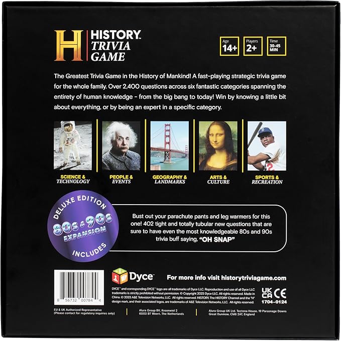 HISTORY Channel Trivia Game Deluxe – 2400 General Knowledge Questions Including 80s &amp 90s Trivia | HISTORY Trivia Card &amp Party Game for Adults Families &amp Board Game Night – Great Gift for