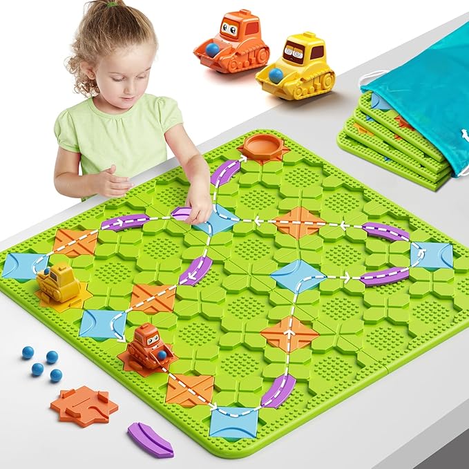 Brain Stem Activity Logic Kits Board Teaser Games &amp Puzzles Toys with 200+ Challenges 4 Difficulty Levels for Kids Ages 3-10 Educational Learning Maze Games for Toddlers