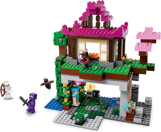 Lego Minecraft The Training Grounds Toy Building Set 21183 Minecraft Toy for Kids Boys and Girls Age 8+ Years Old Building Kit with House Cave Trapdoor and Ninja Rogue and Bat Minecraft Figures