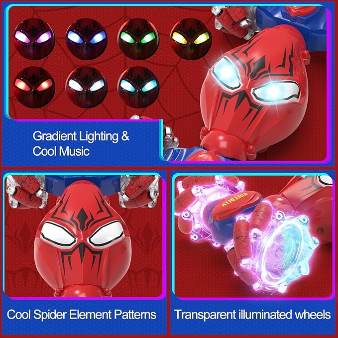 ATHLERIA Spider Gesture Sensing RC Stunt Car Toys for Boys Age 8-13Hand Remote Control CarsDrift Rc Car with LightsTwistEaster Chritmas Birthday Gift Ideas for Boy Girls Kids 678910+ Year