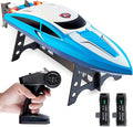 Force1 Velocity Blue Fast RC Boat- Remote Control Boats for Adults and Kids Underwater Speed Racing Mini RC Boats for Pools and Lakes 2.4GHZ Transmitter 2 Rechargeable Batteries Low Battery Alert