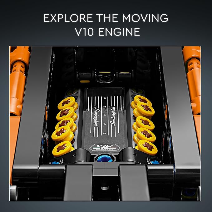 LEGO Technic Lamborghini Huracán Tecnica Orange Toy Cars - Building Toys for Boys &amp Girls Ages 9+ - Gift for Easter Basket - Kids Bedroom and Desk Decor - 42196