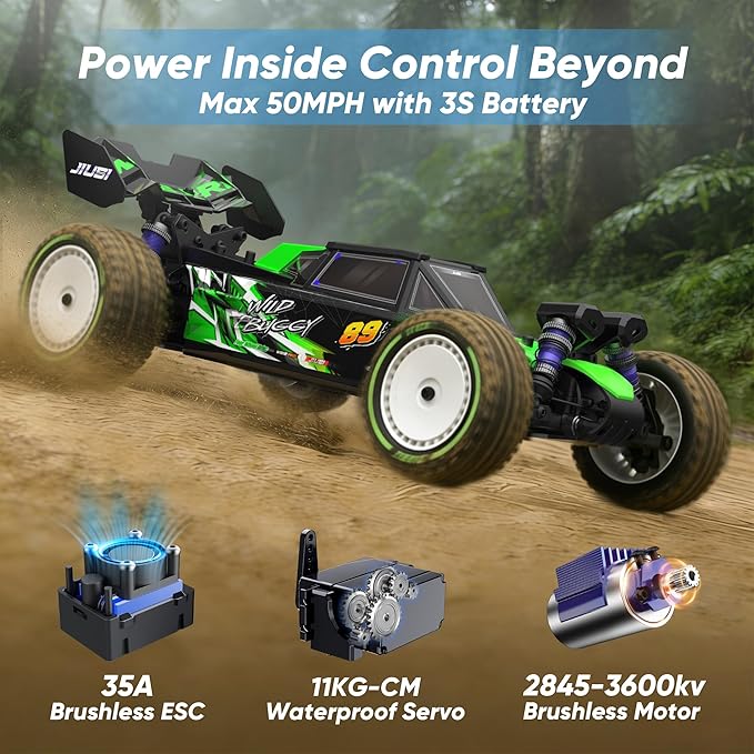 1/12 Brushless RC CarsFast 50mph Off-Road All Terrain Truck4WD RC Buggy with 2.4GHz Remote Control and 3S Batteries25W Fast ChargingRTR 4X4 Electric RC Cars