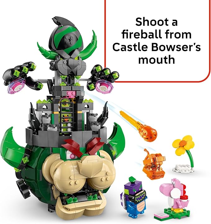 LEGO Super Mario Prince Florian &amp Castle Bowser Building Toy - Pretend Play Set for Boys &amp Girls Ages 9+ - Building Blocks for Kids W/Digital Action &amp 4 Toy Figures - Gift Idea for Birthd