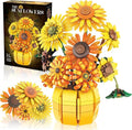 Van Gogh Sunflower Building Set Adjustable Flowers Bouquet for Adults Teens 1009PCS Botanical Collection Compatible with Lego Home Decor Gift for Any Occasion