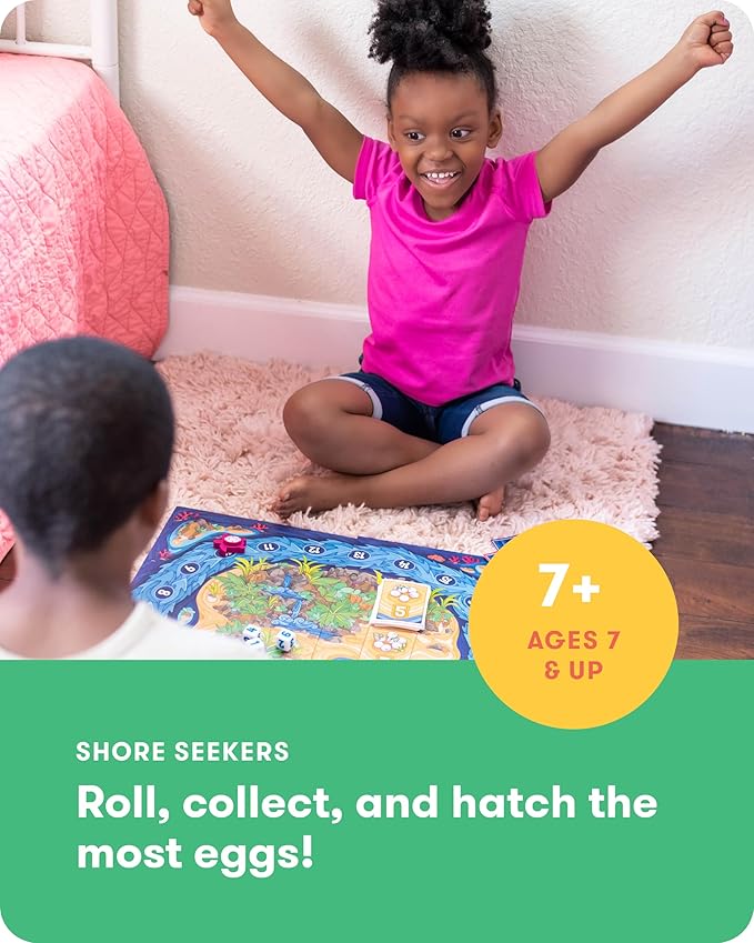 SimplyFun Shore Seekers - A Fun and Interactive Math Board Game for Kids - Practice Addition and Multiplication Skills - Math Game for Kids 2 to 7 Players Ages 7 &amp Up