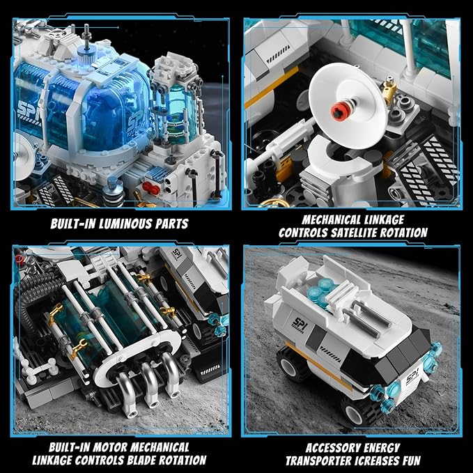 BNG Spcae Station Building Set for Adults Wind Power Station Space Block Set Home or Office Decor Creative Spaces Building Block Toy Sets for Teens Boys 8-14 (2288 PCS)