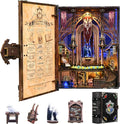 Book Nook Kit with LED Light Miniature House Kit for Birthday 3D Wooden Bookends Puzzle Bookshelf Decor for Adults Teens Beginners (Magic Admissions Guide)