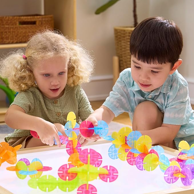 Guidecraft Interlox Discs - 96 Piece Set: Kids STEM Learning and Construction Toy Creative and Educational Building Set for Toddlers