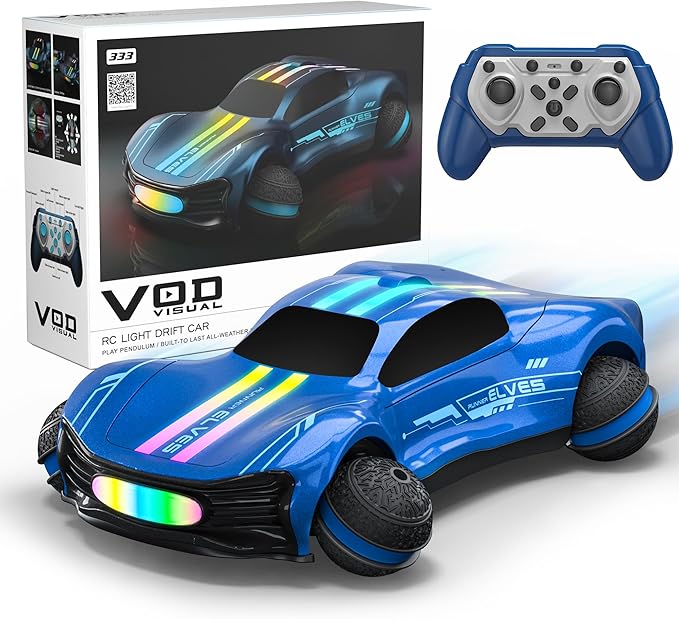 Remote Control Car for Kids RC Stunt Car with Drift Wheels 360° Spins &amp Flips 2.4GHz Rechargeable Toy Car with LED Lights Indoor Outdoor Gift for Boys Girls Ages 6-12