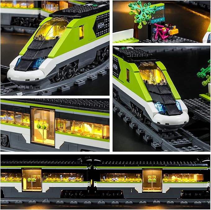 YEABRICKS LED Light for Lego-60337 City Express Passenger Train Building Blocks Model (Lego Set NOT Included)
